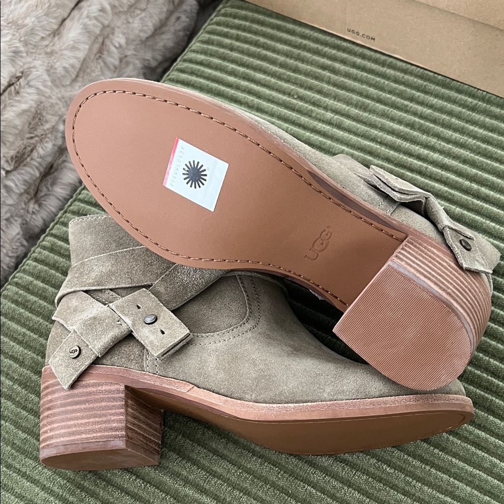 NWT - UGG Elora Suade Ankle Boots - Antilope 💚 - Picture 7 of 9